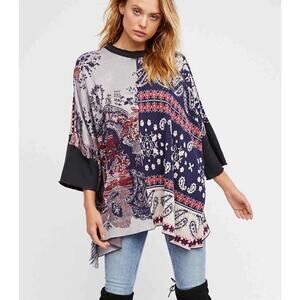 Free People Pieces With Paisley Fringe Sweater M/L NWT